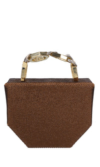 Borsa Octo satin in tessuto e strass 