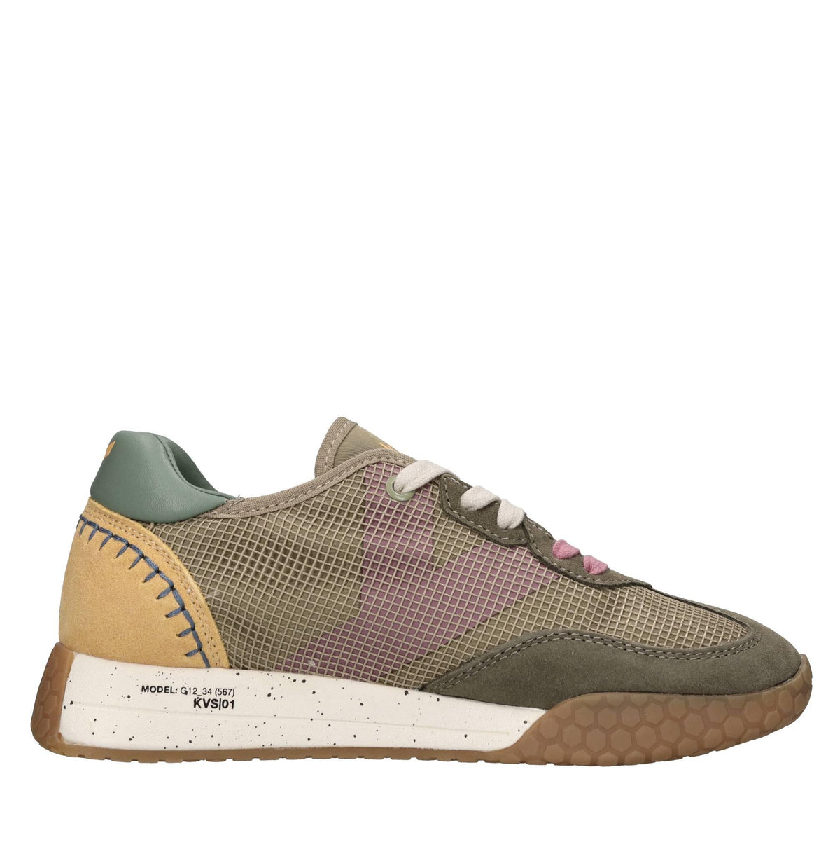 Sneakers in camoscio ecopelle e tessuto 