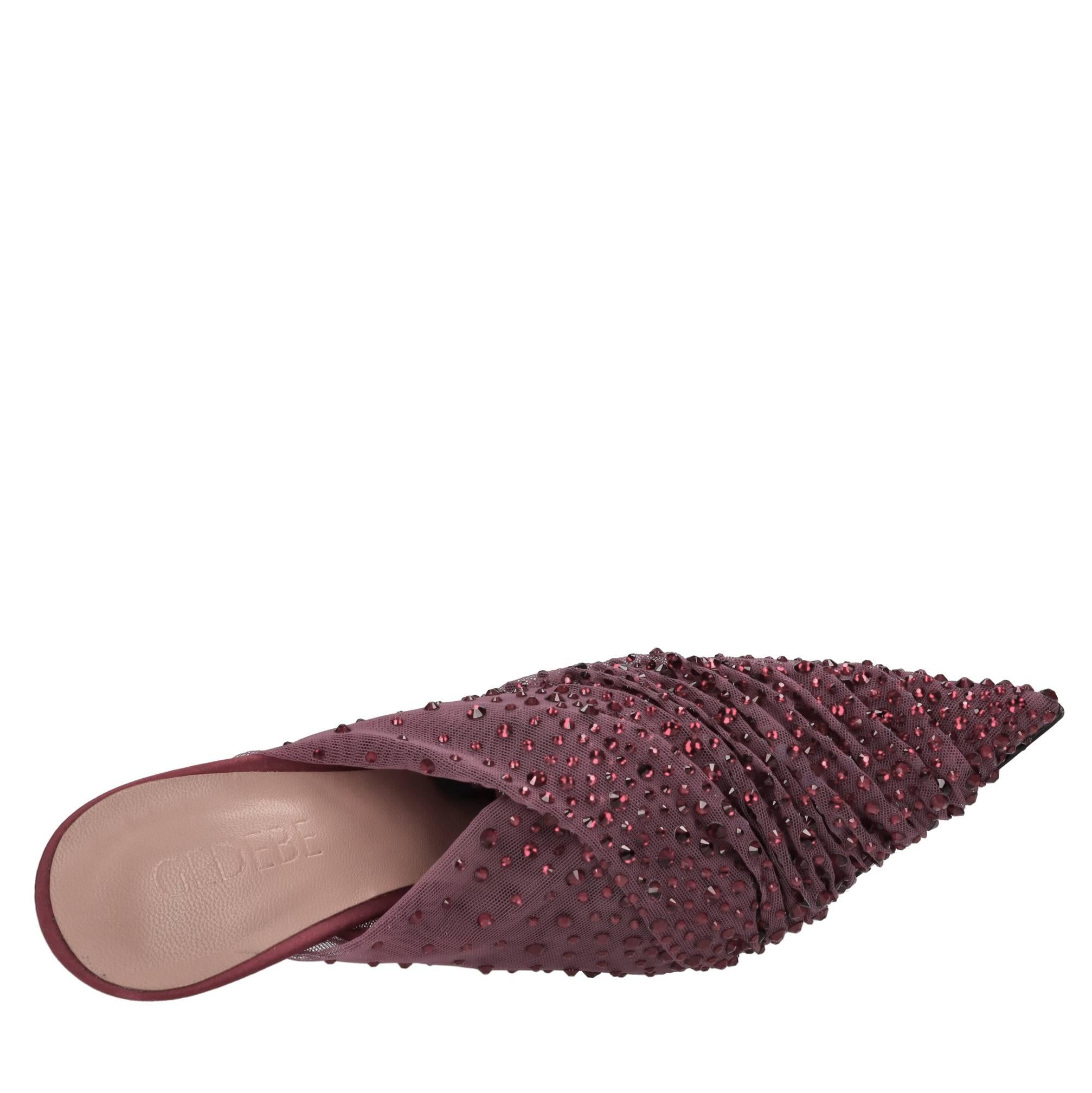 Mules in tulle e strass 