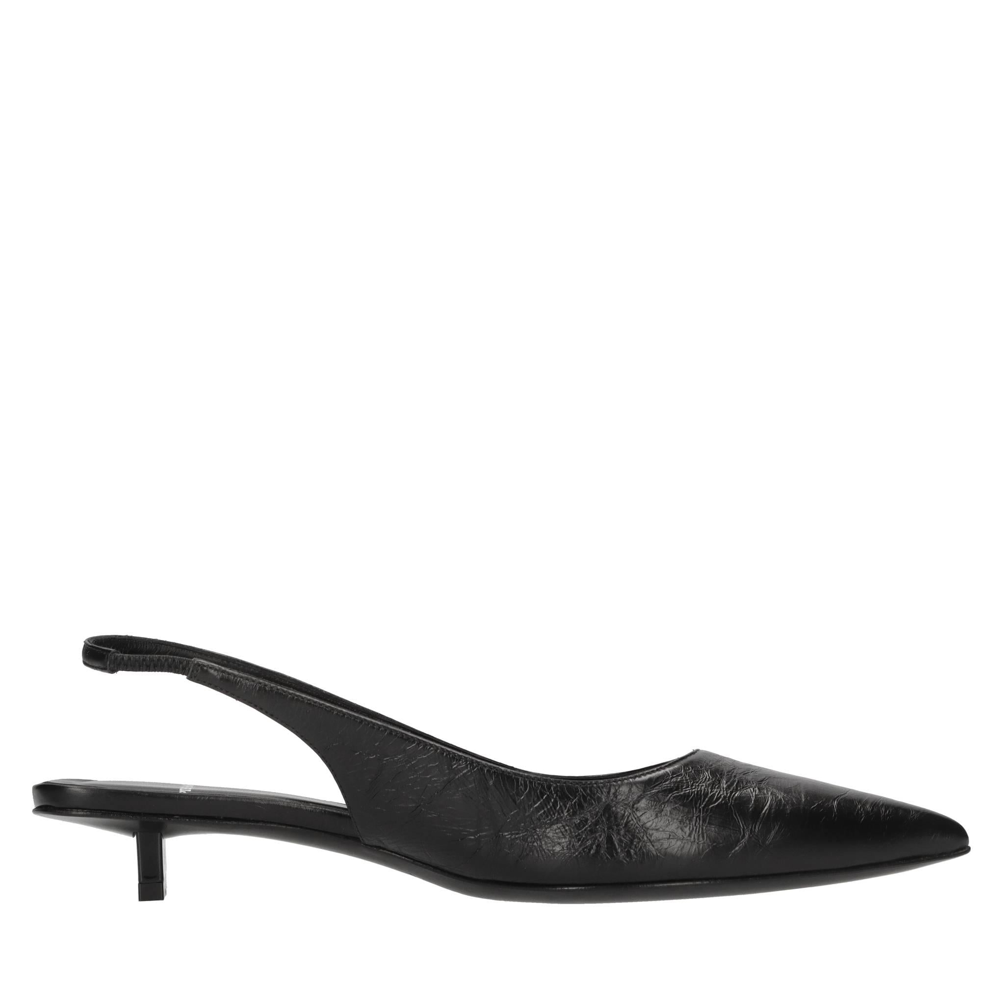 Décolleté slingback in pelle 