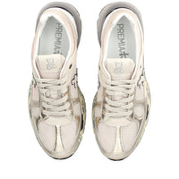 Sneakers in pelle e tessuto 