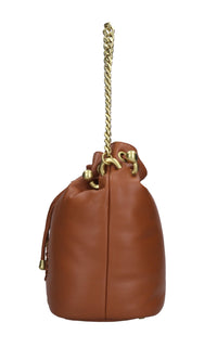 Borsa WOVEN LOGO GINGER in pelle 
