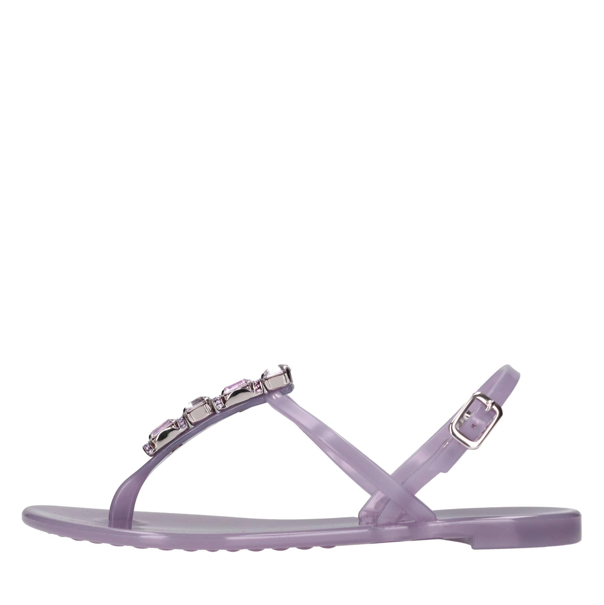 Sandali flat Jelly in PVC e Swarovski. 