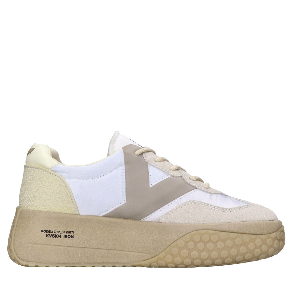 Sneakers in camoscio, tessuto e gomma 