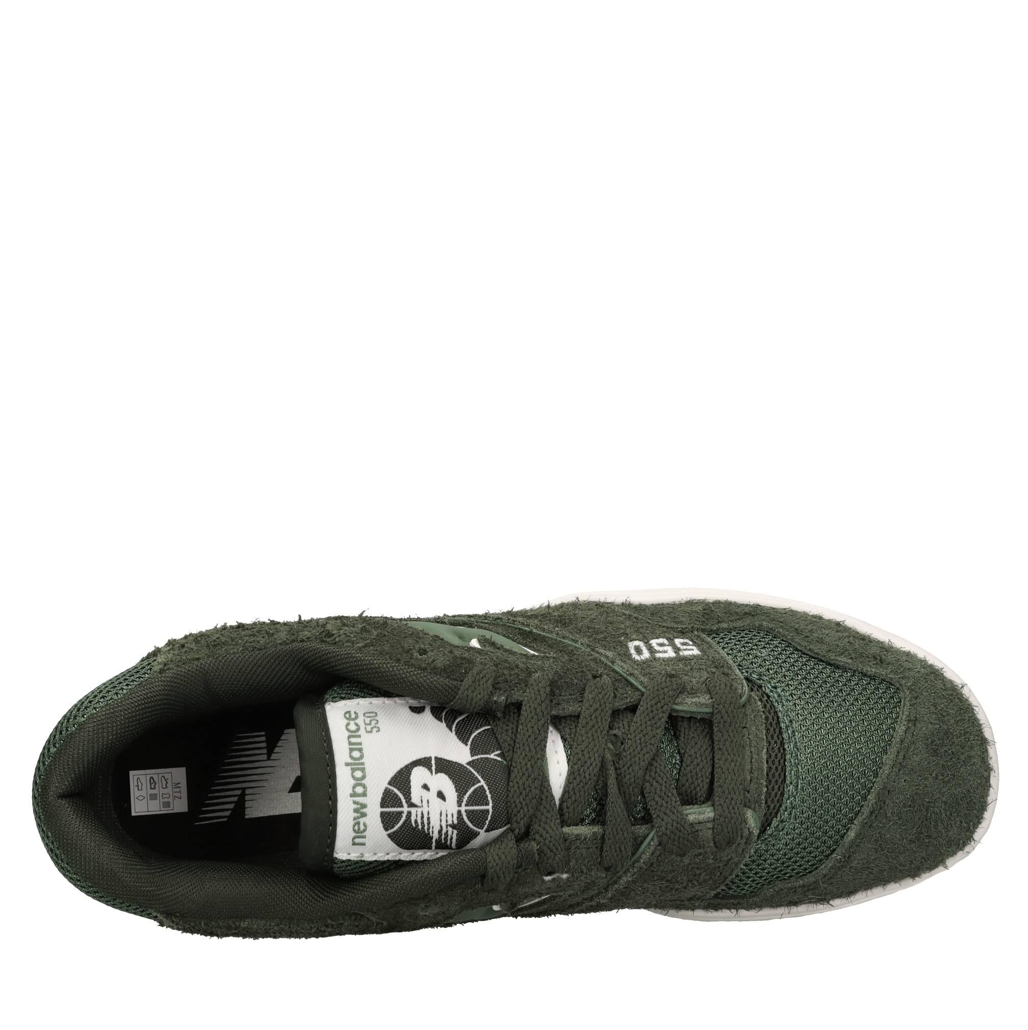 Sneakers in pelle e tessuto 