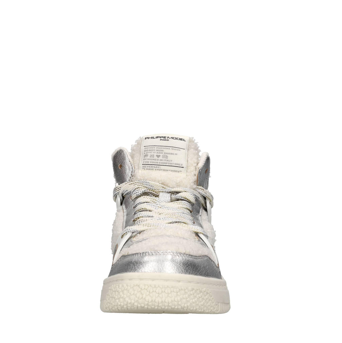 Sneakers in pelle e tessuto 