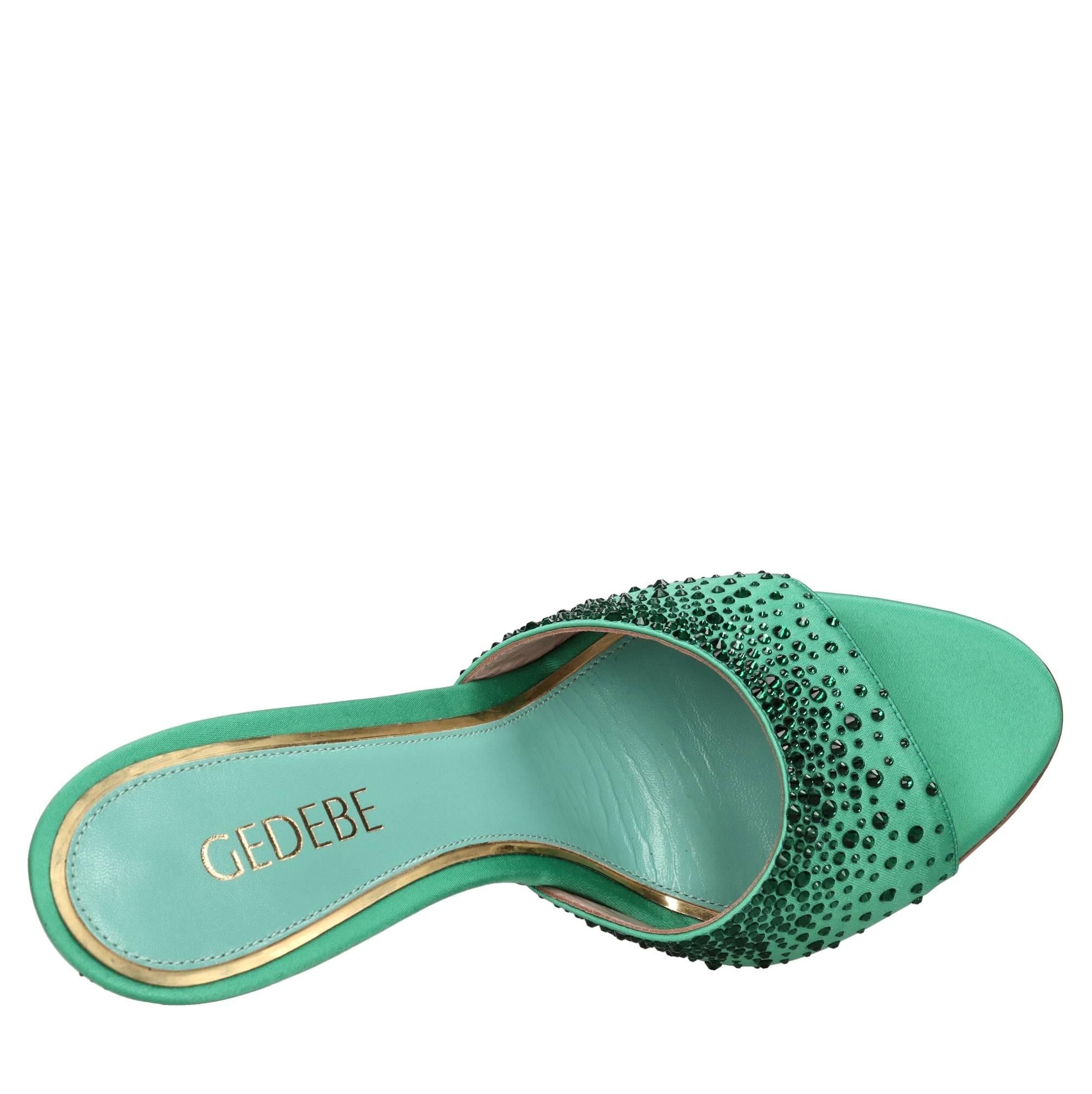Mules Gigi 100 in raso e strass 