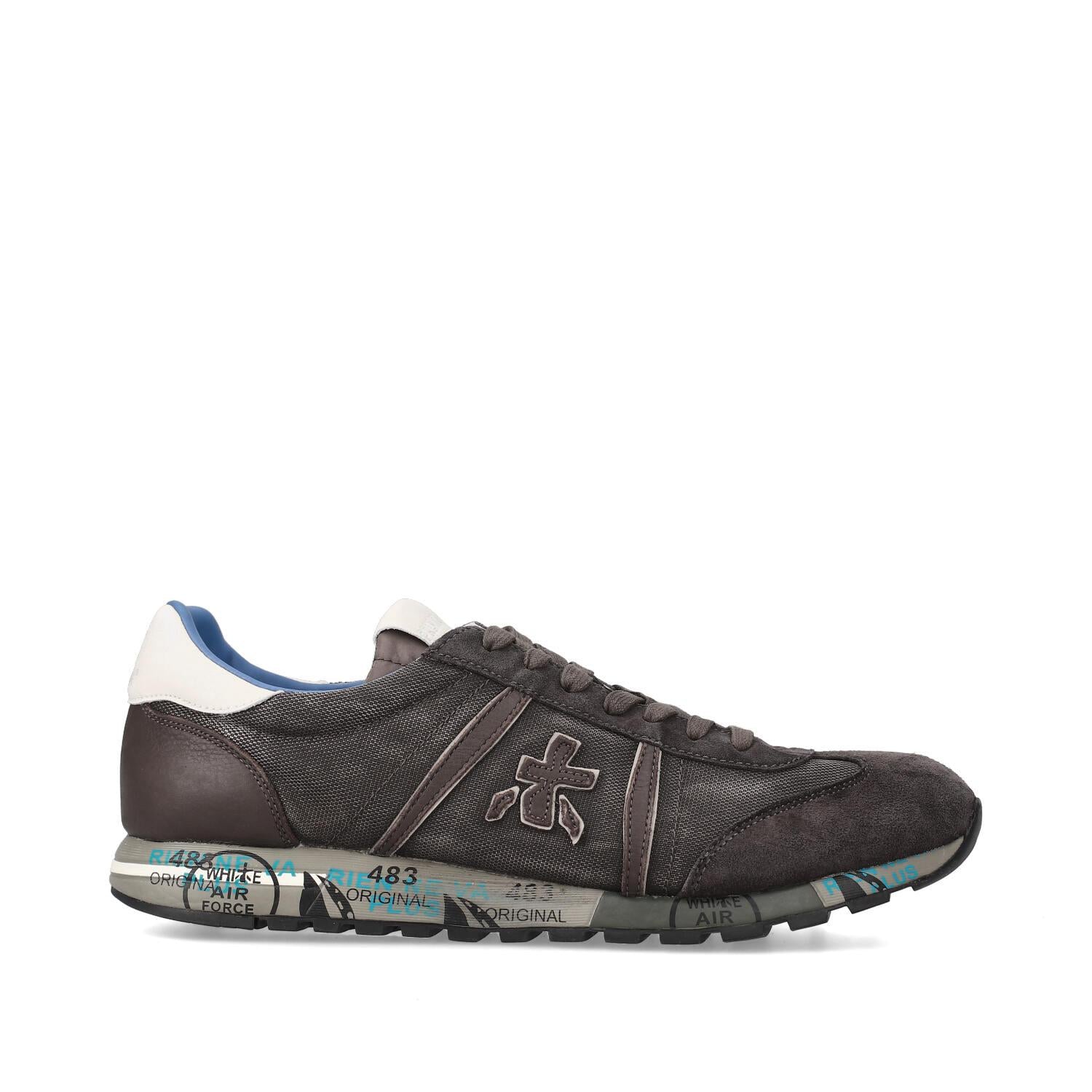 Sneakers in camoscio tessuto ed ecopelle 