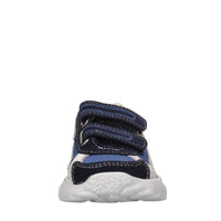 Sneakers in pelle e tessuto 