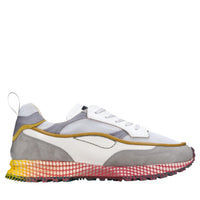 Sneakers in pelle e tessuto 