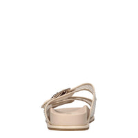 Mules in ecopelle, rete in tessuto e strass 