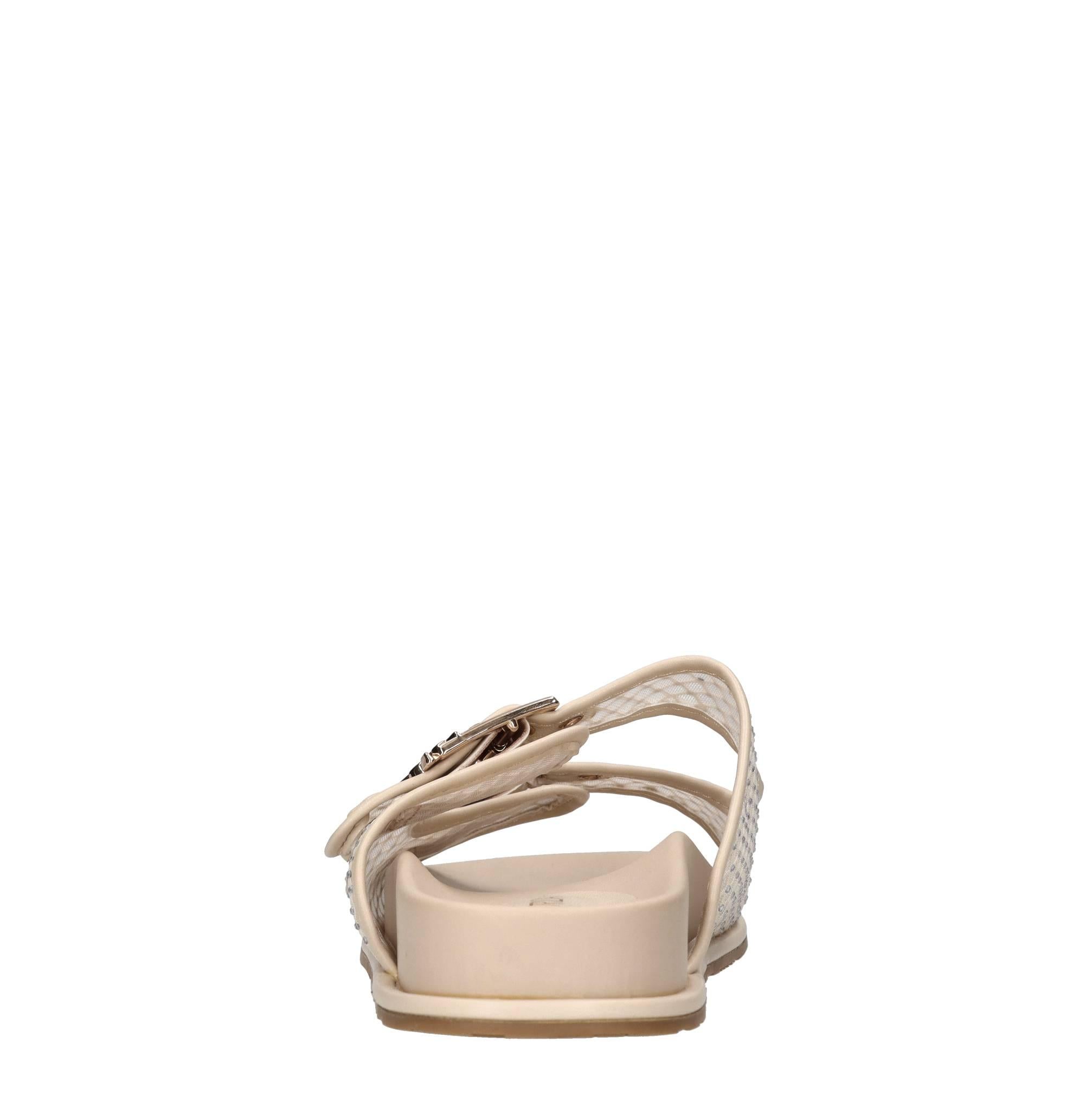 Mules in ecopelle, rete in tessuto e strass 