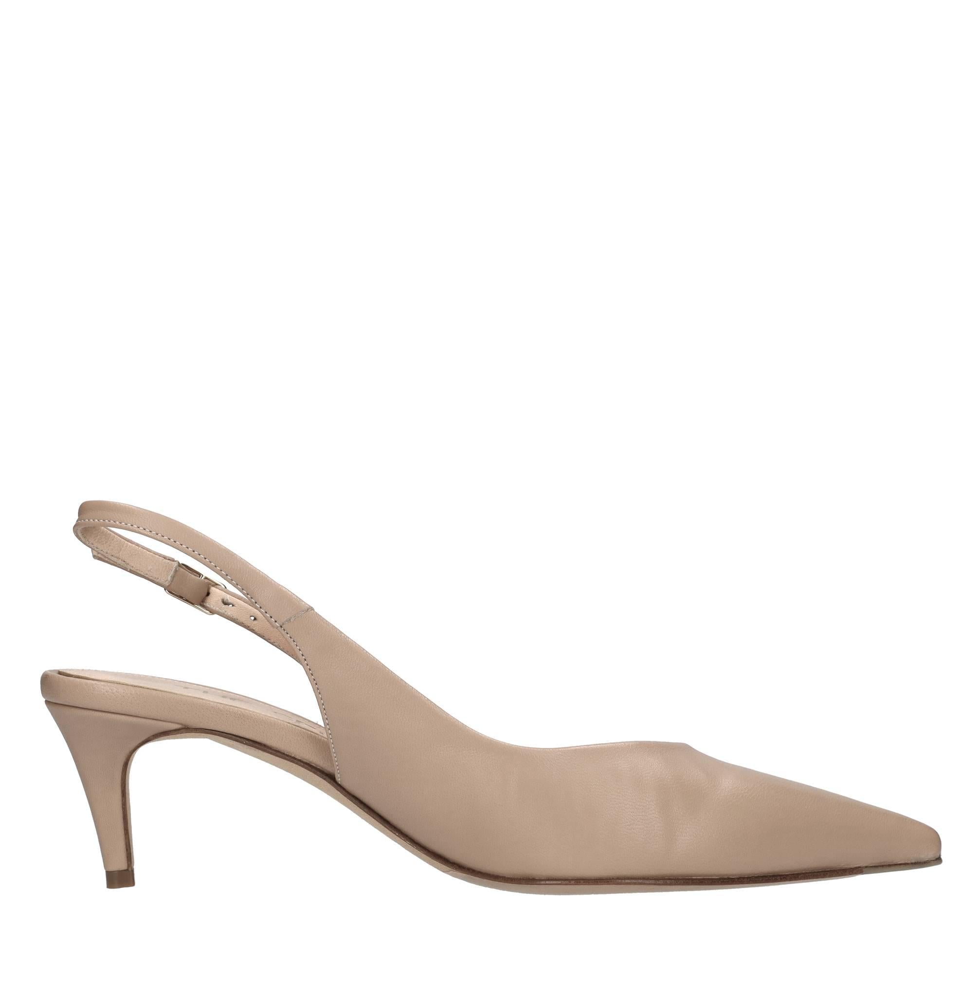 Décolleté slingback in pelle 