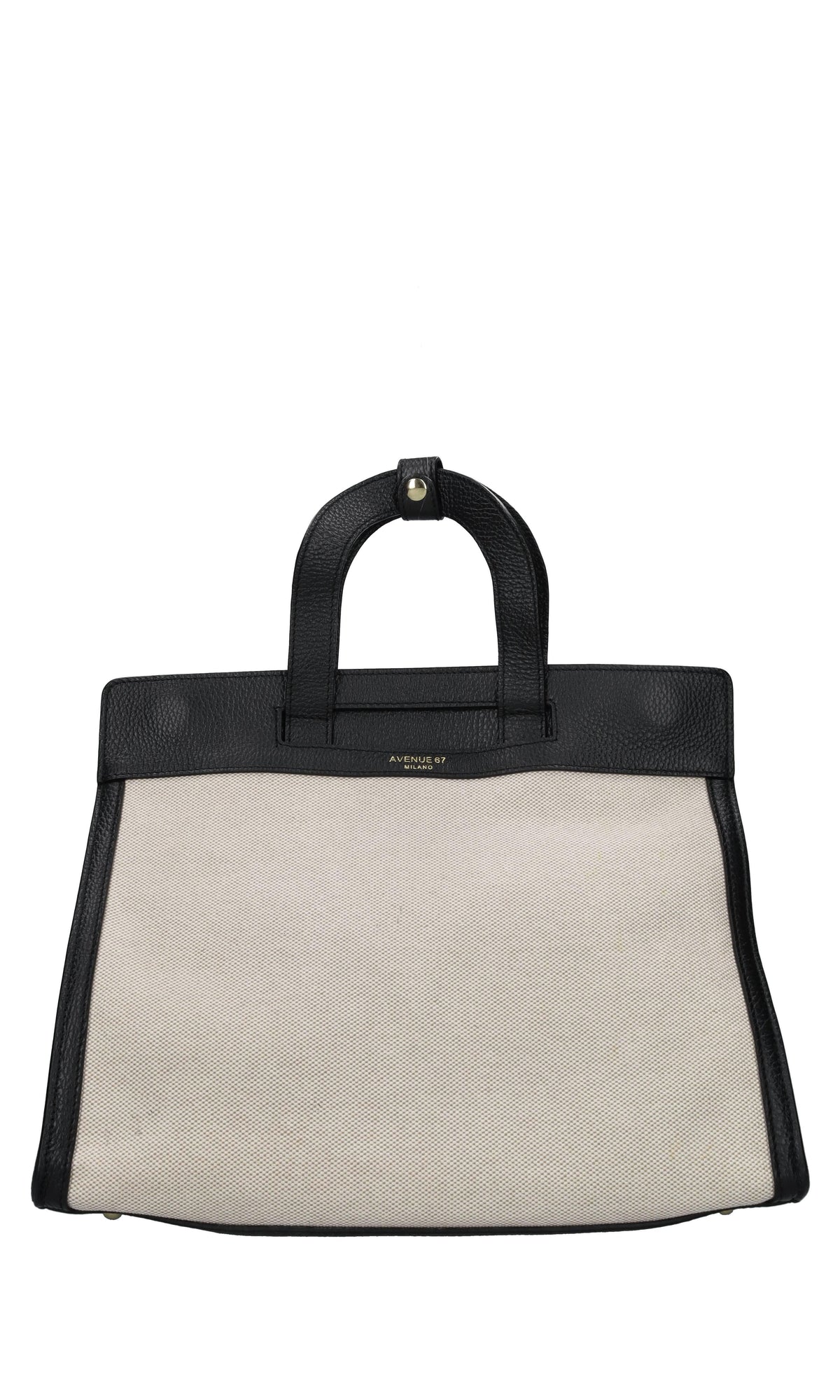 Borsa in pelle e tessuto 