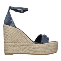 Zeppe in denim e rafia 