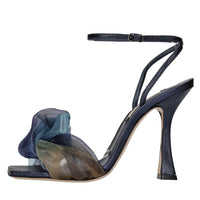 Sandali Helen in pelle con fascia in tulle e Pvc 