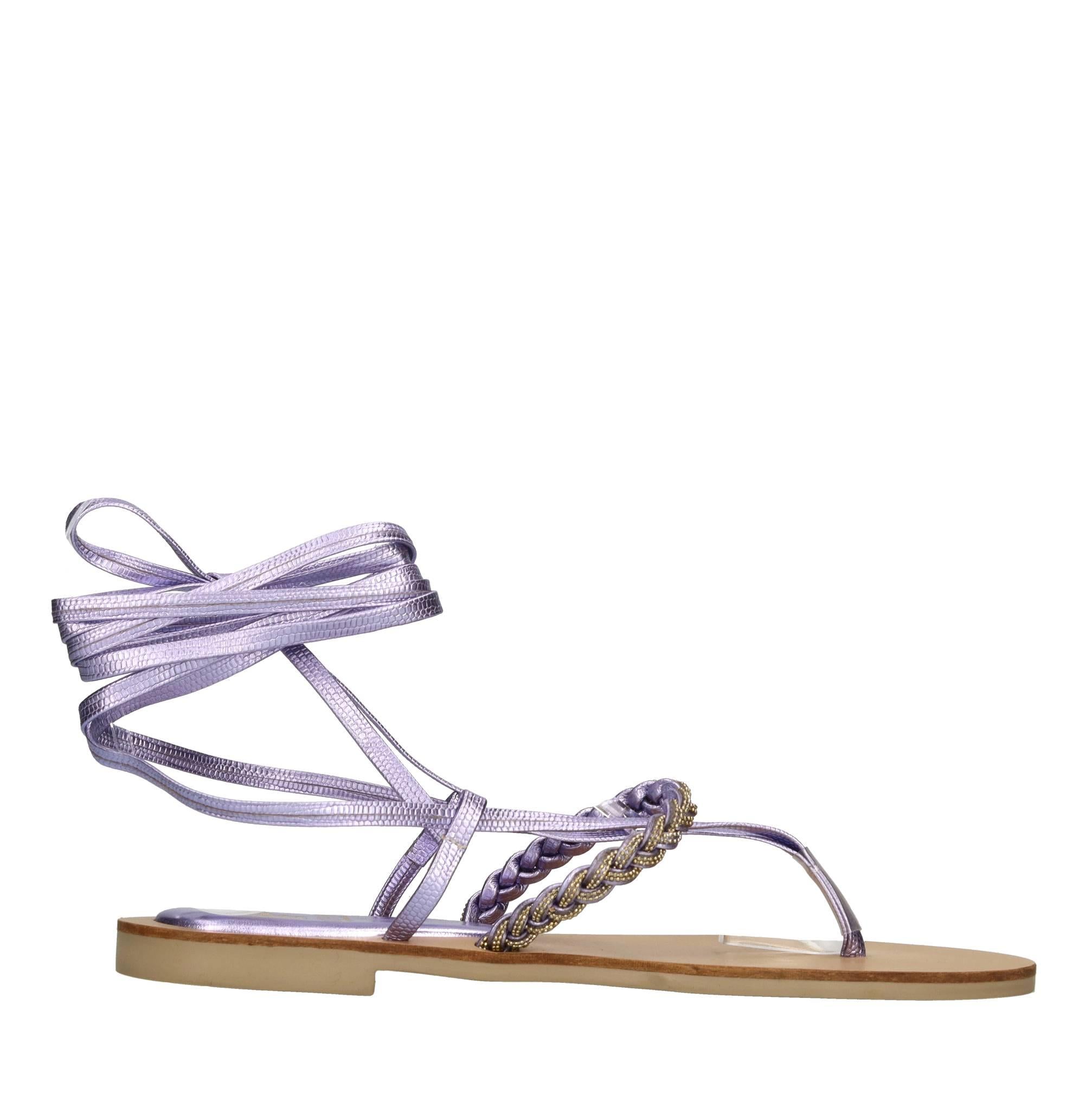 Flat in ecopelle con intreccio di strass 