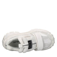 Sneakers in pelle e tessuto 
