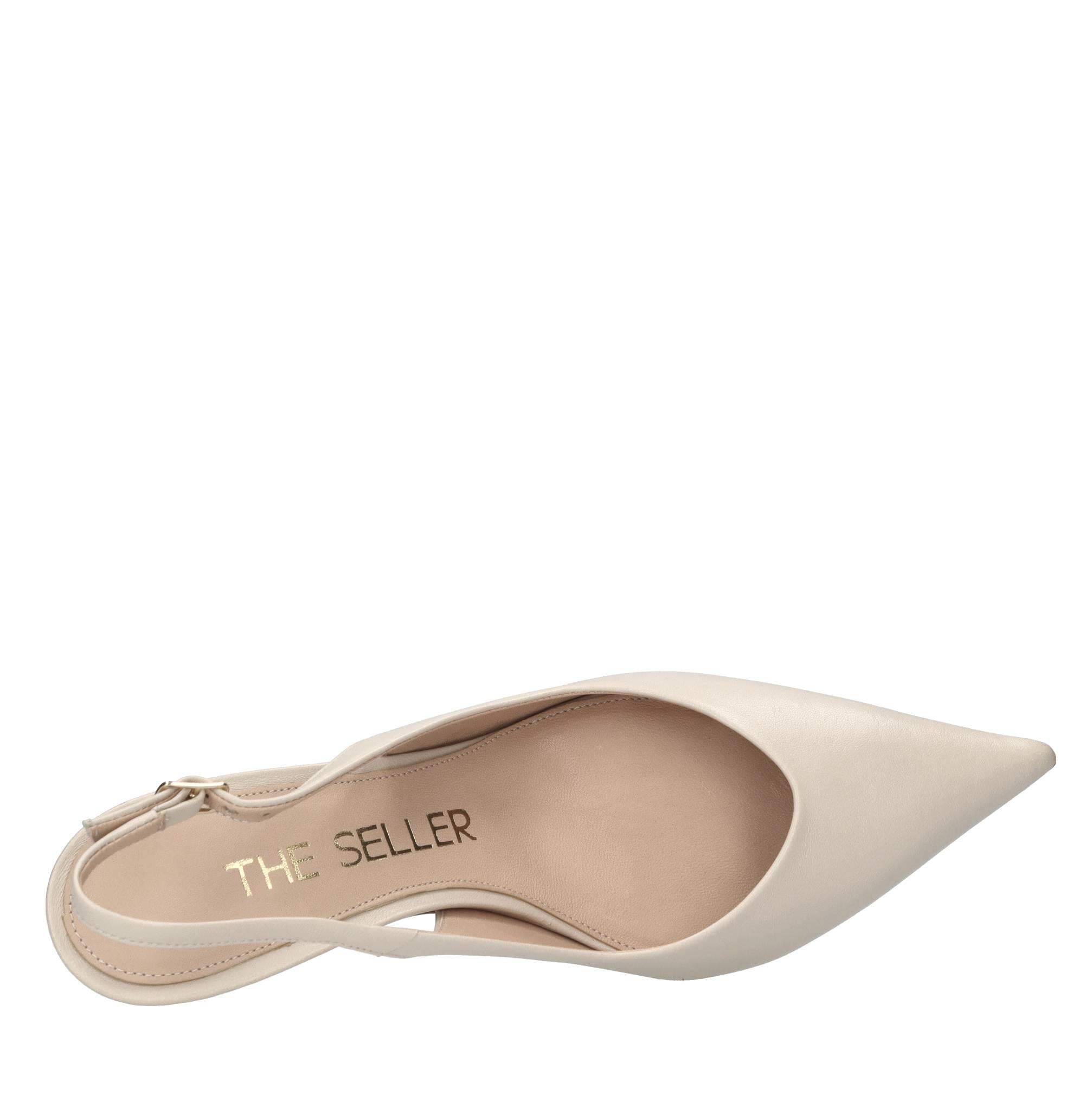Décolleté slingback in pelle 