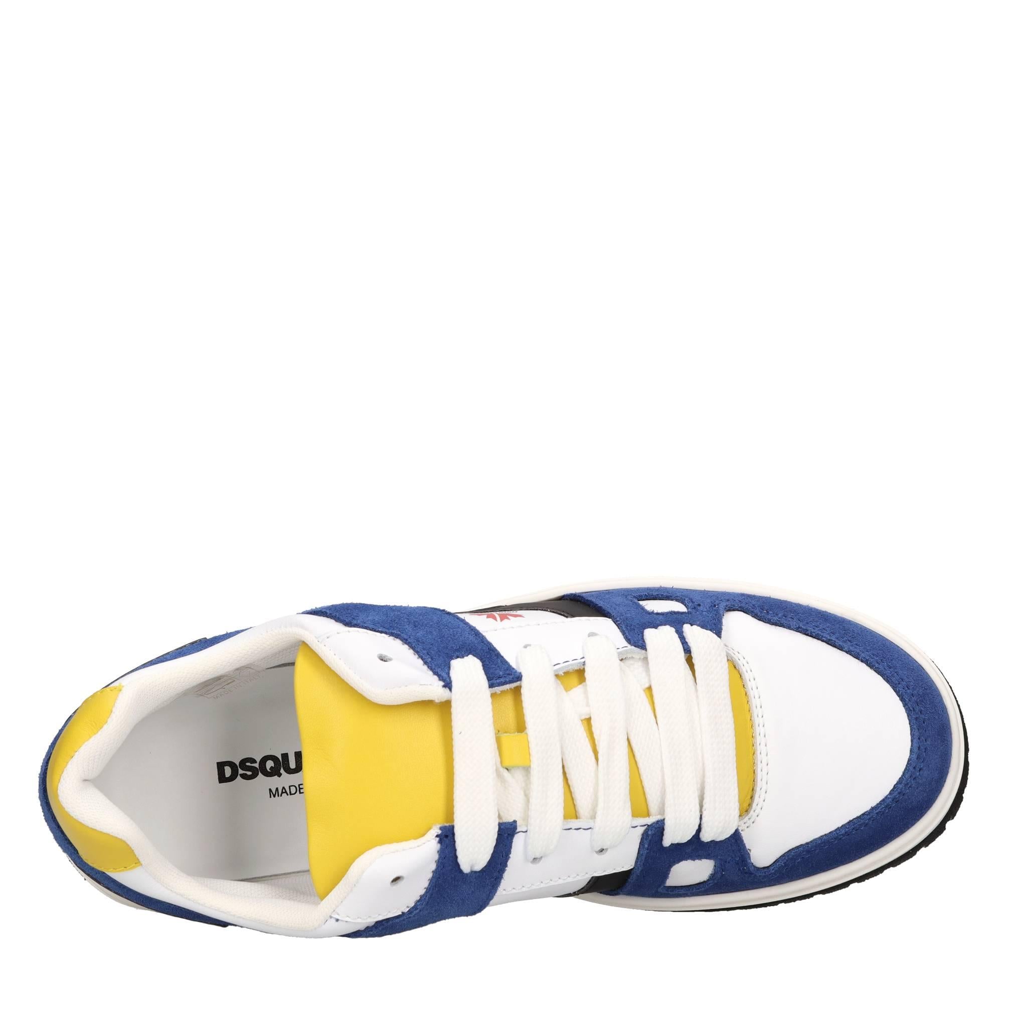 Sneakers in pelle e tessuto 