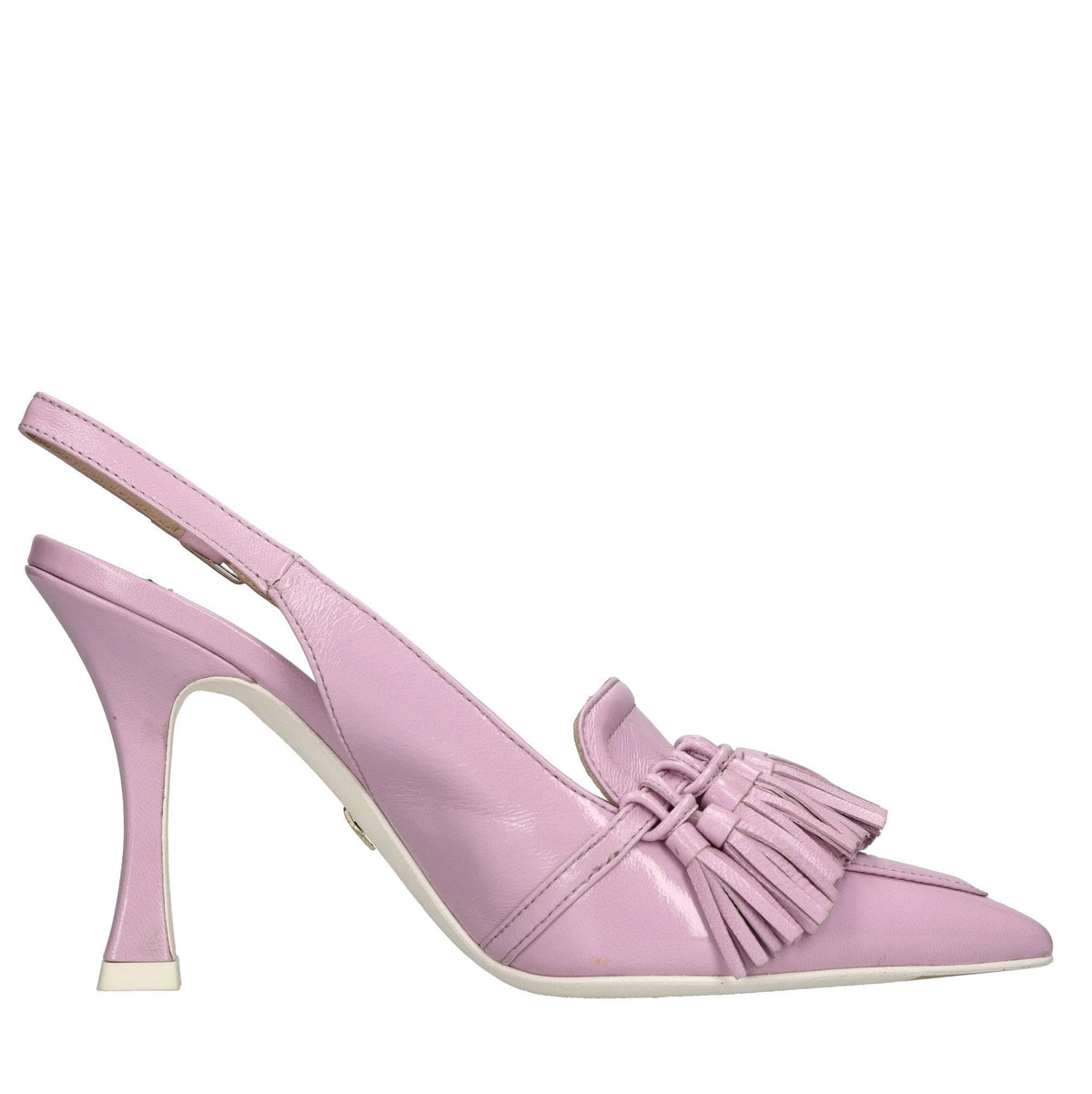Décolleté slingback in pelle 
