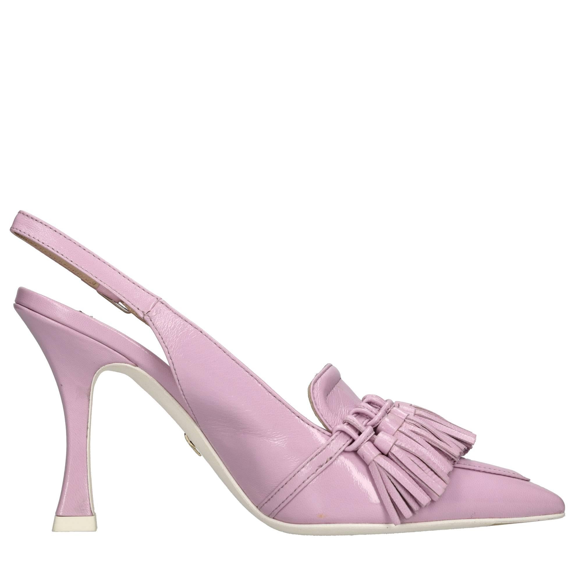 Décolleté slingback in pelle 