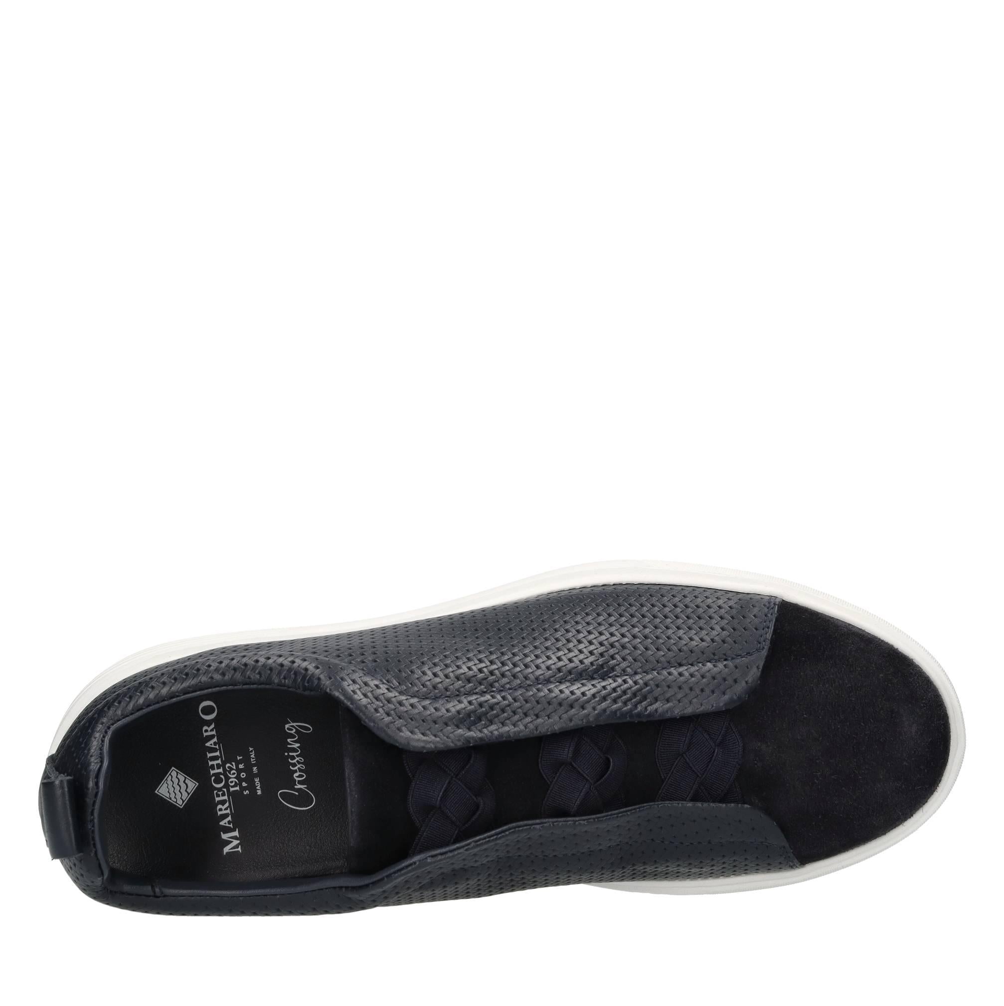 Slip-on in pelle e camoscio 