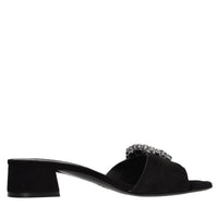 Mules in camoscio e strass 