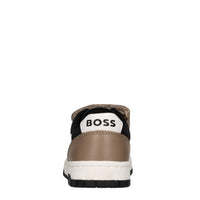 Sneakers in pelle e tessuto 