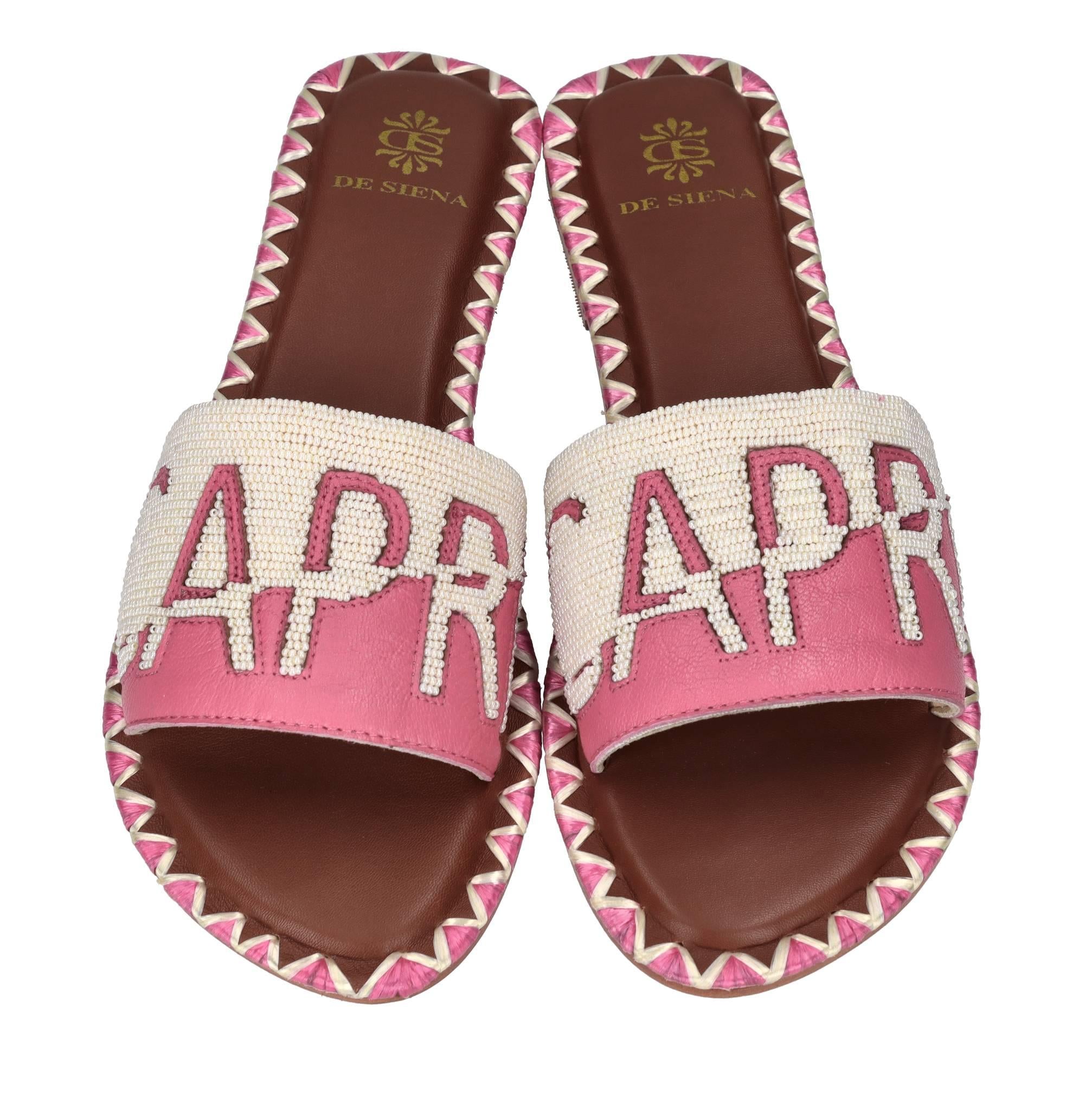 Mules in pelle e perline 