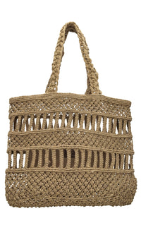 Borsa Mykonos in juta e pelle 