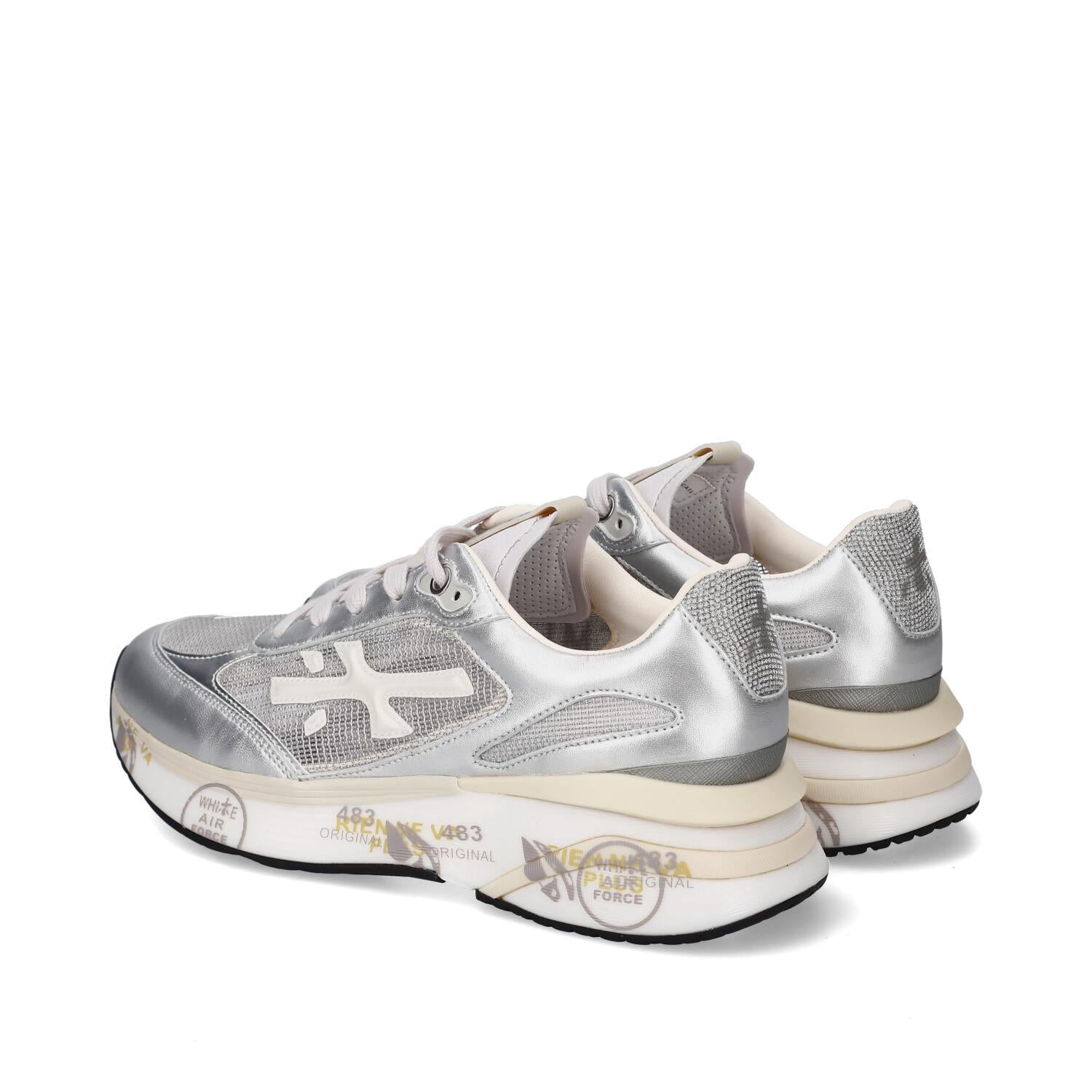 Sneakers in tessuto pelle ed ecopelle 