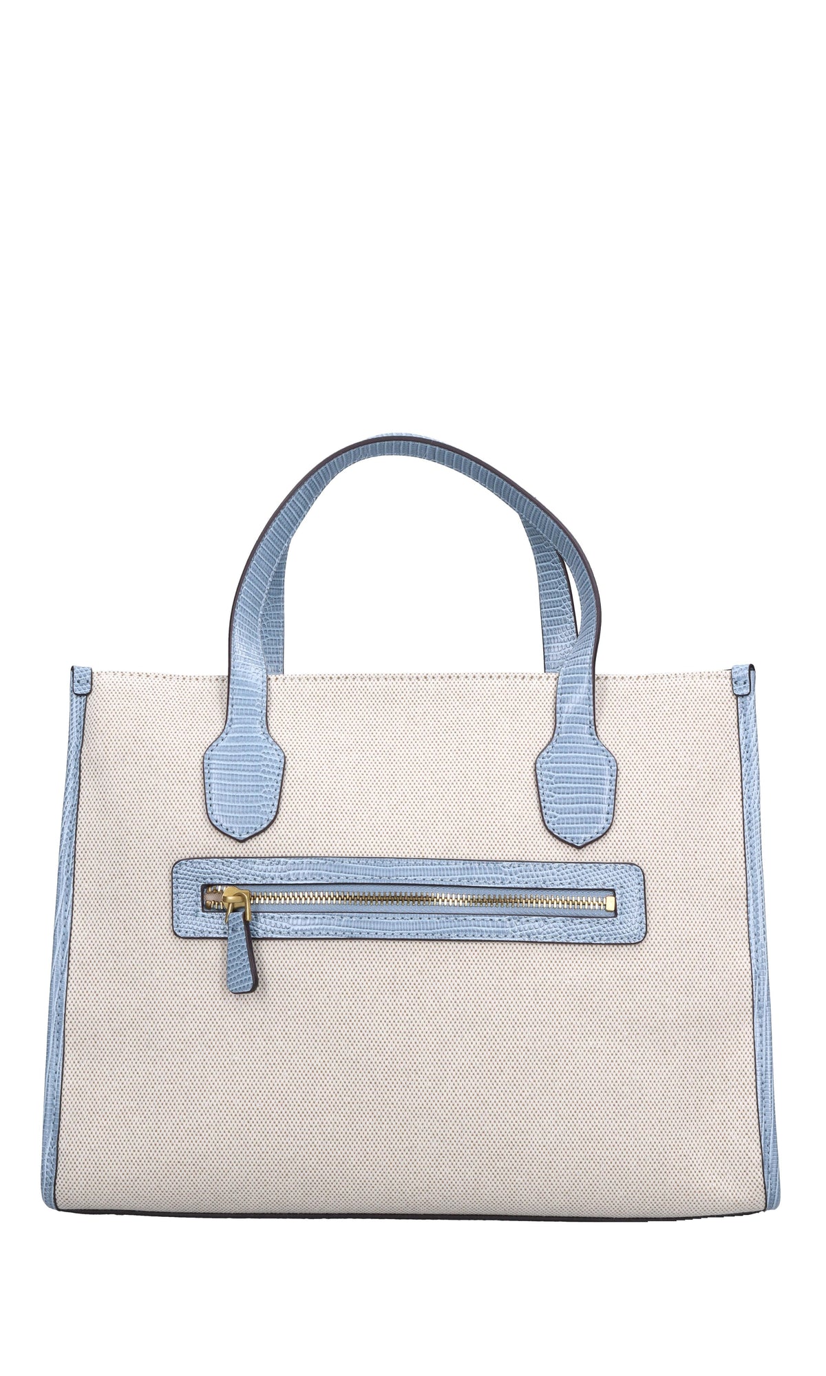 Borsa in ecopelle e tessuto 