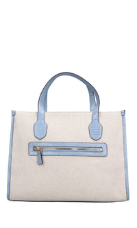 Borsa in ecopelle e tessuto 
