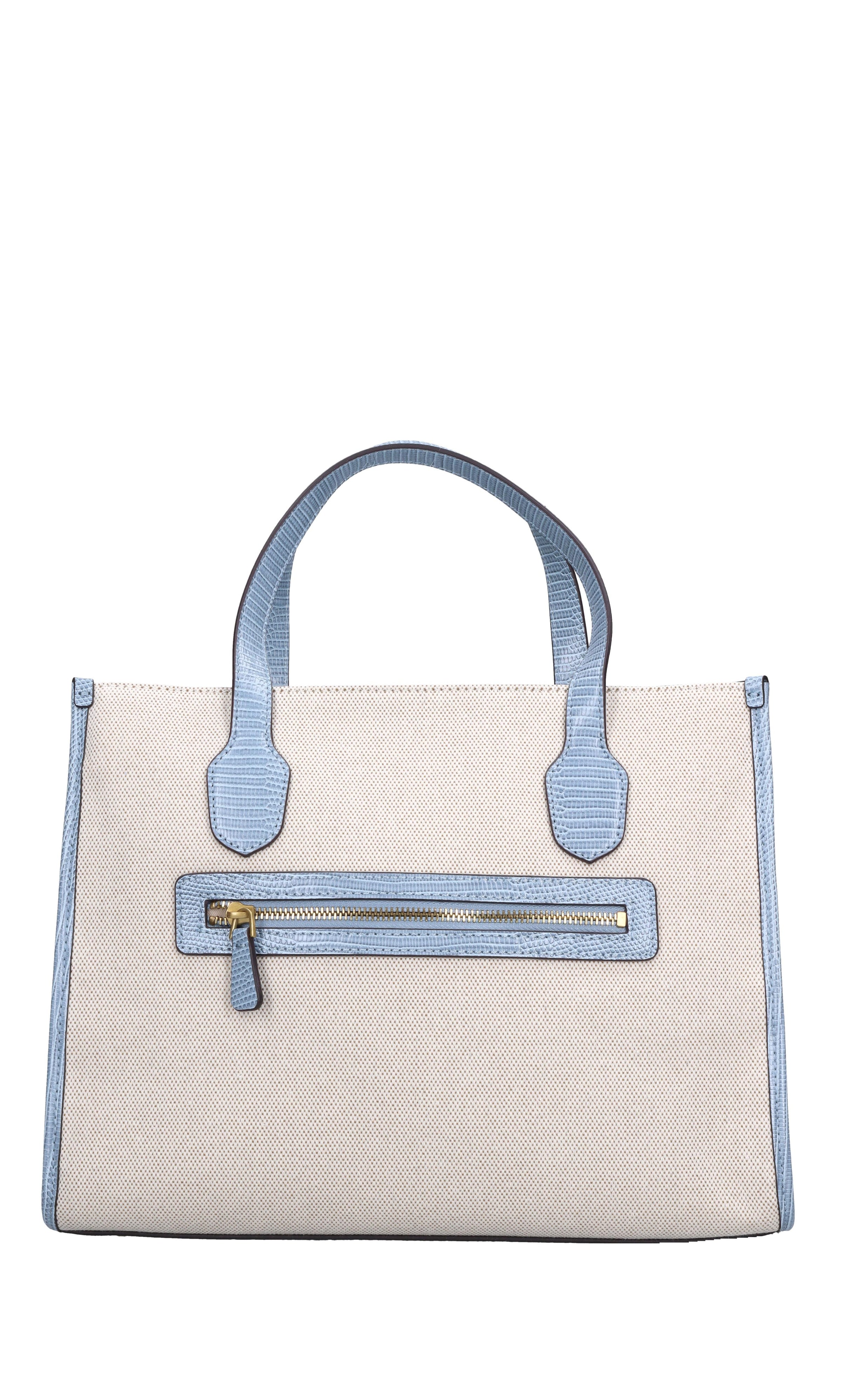 Borsa in ecopelle e tessuto 