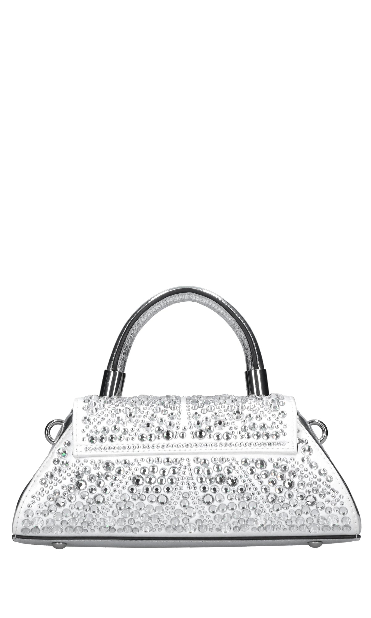 Borsa in ecopelle tessuto e strass 