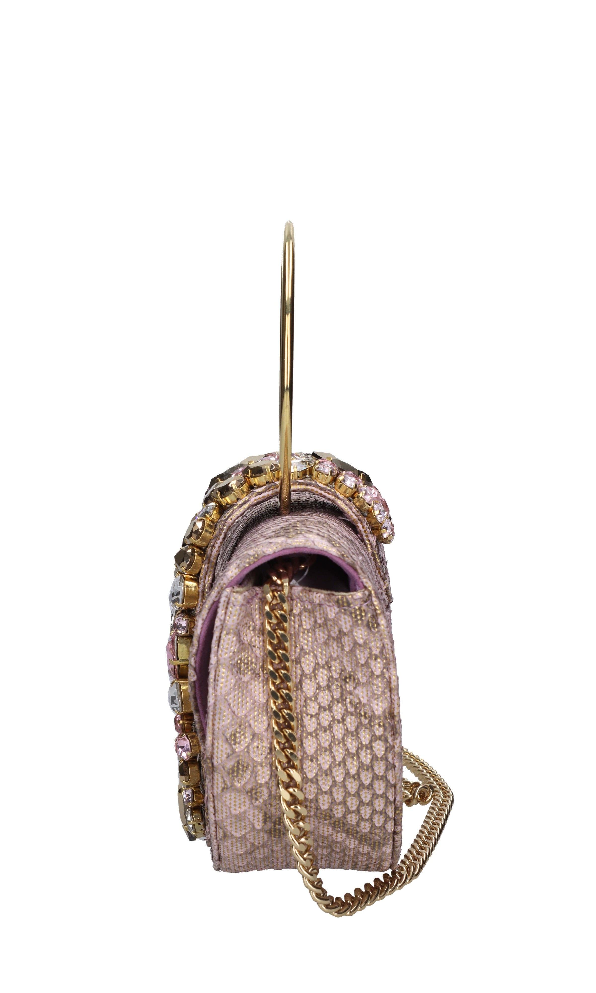 Borsa mini brigitte python in tessuto 