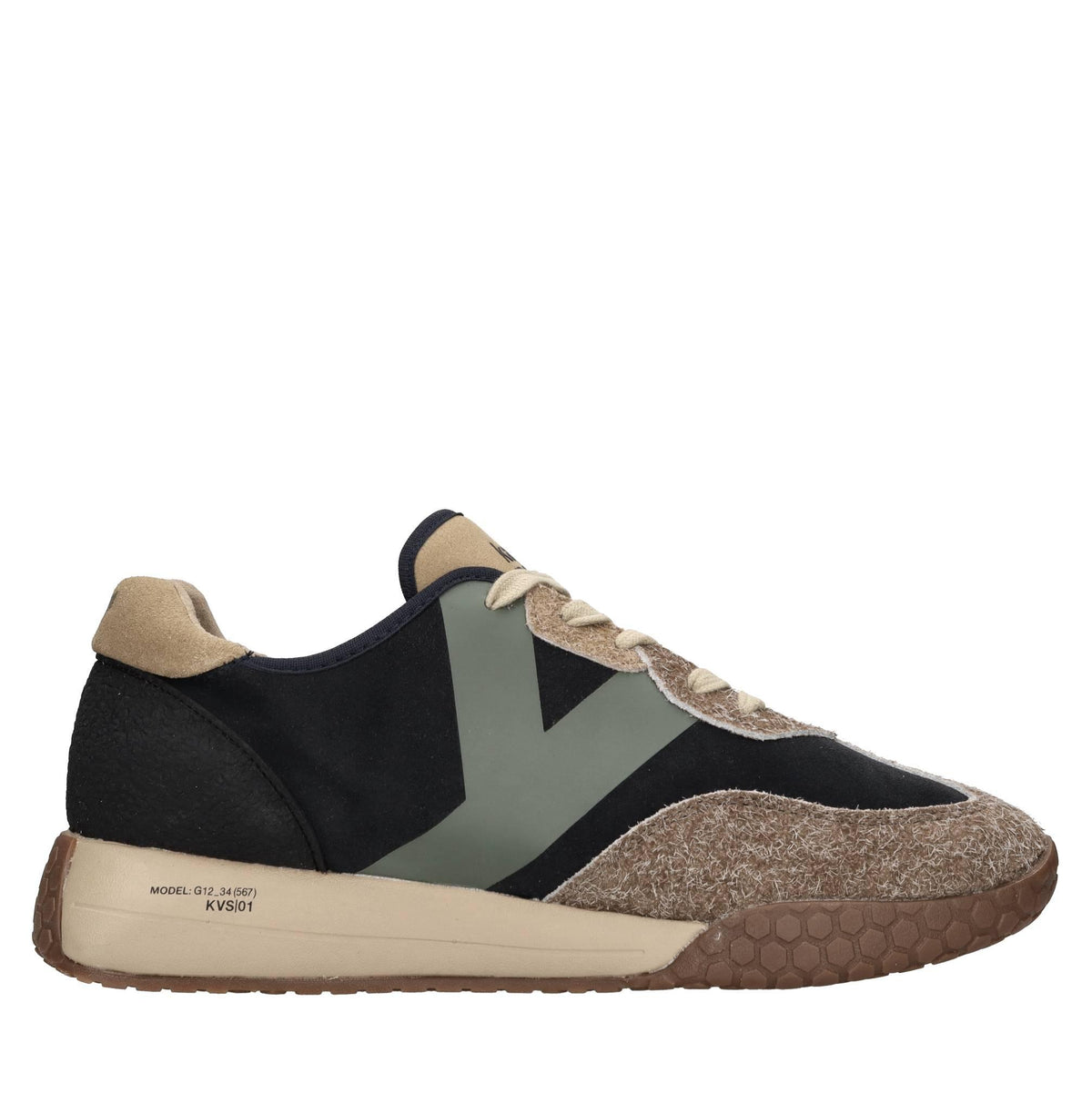 Sneakers in camoscio e tessuto 