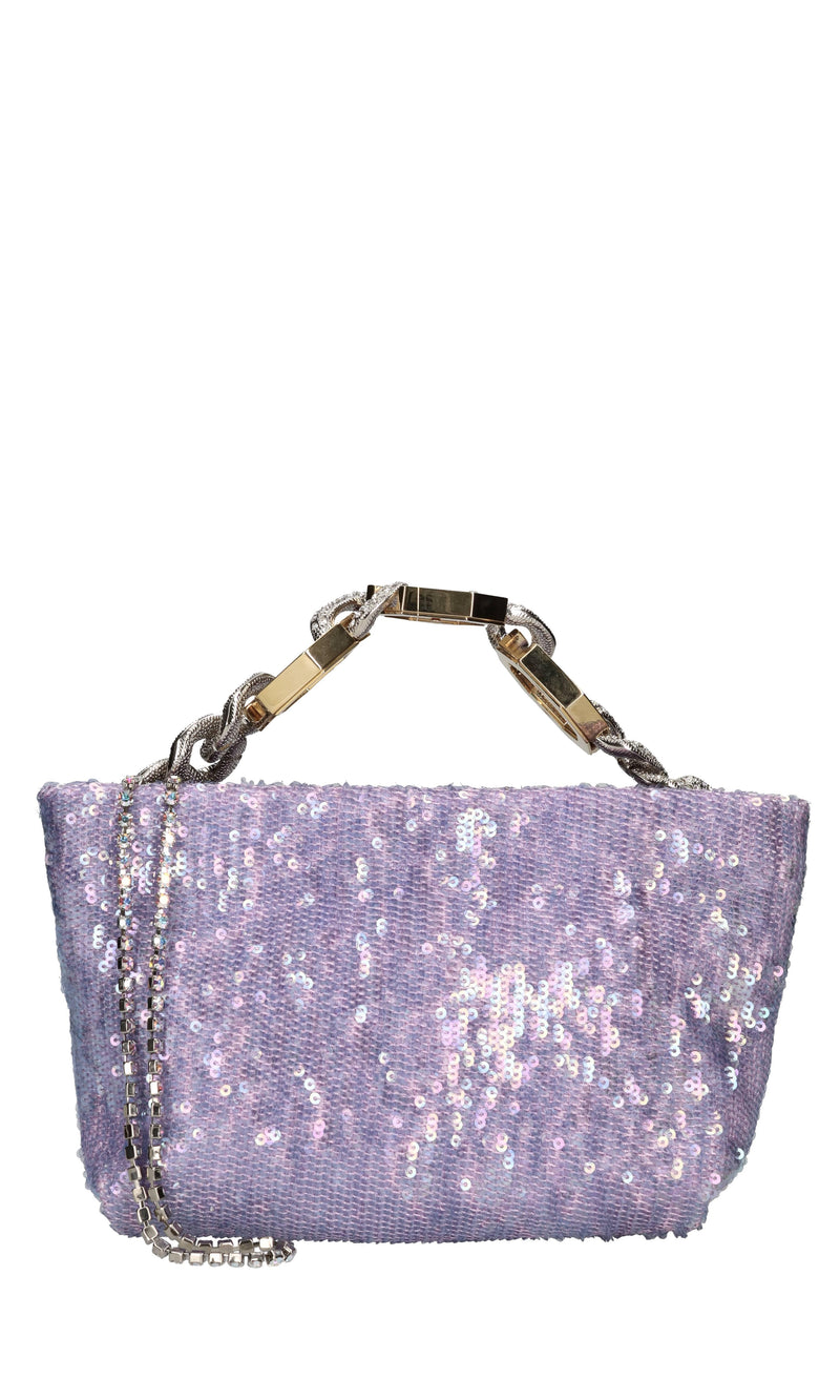 Borsa mini modello JESSYE in tessuto e paillettes 