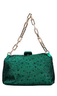 Borsa Night Edition in raso e strass 