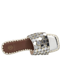 Mules in tessuto e paillettes 