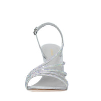 Sandali modello SCARLET in tessuto glitterato e cristalli 