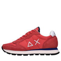 Sneakers in camoscio e tessuto 
