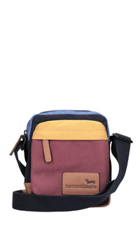 Borsa in pelle e tessuto 