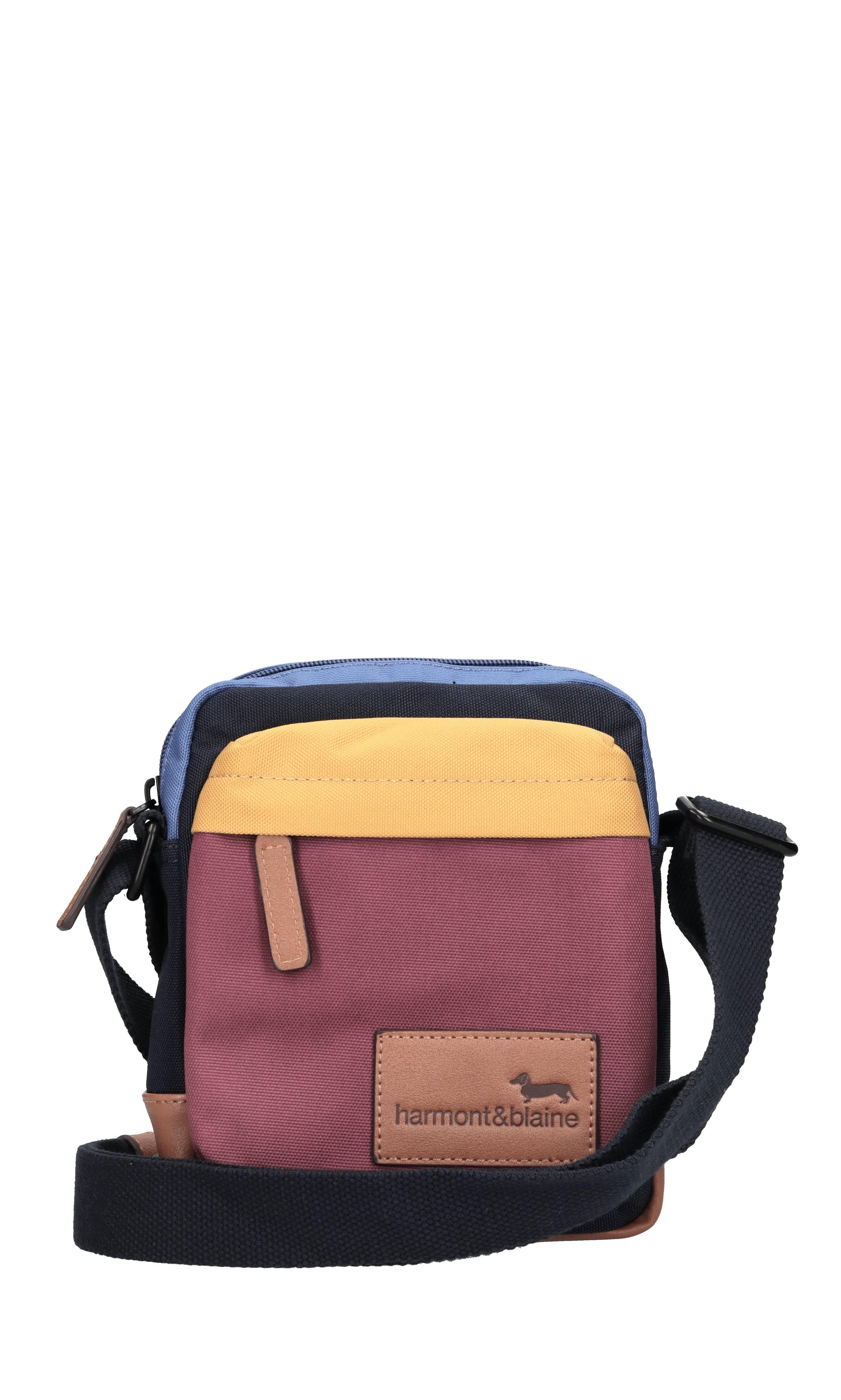 Borsa in pelle e tessuto 