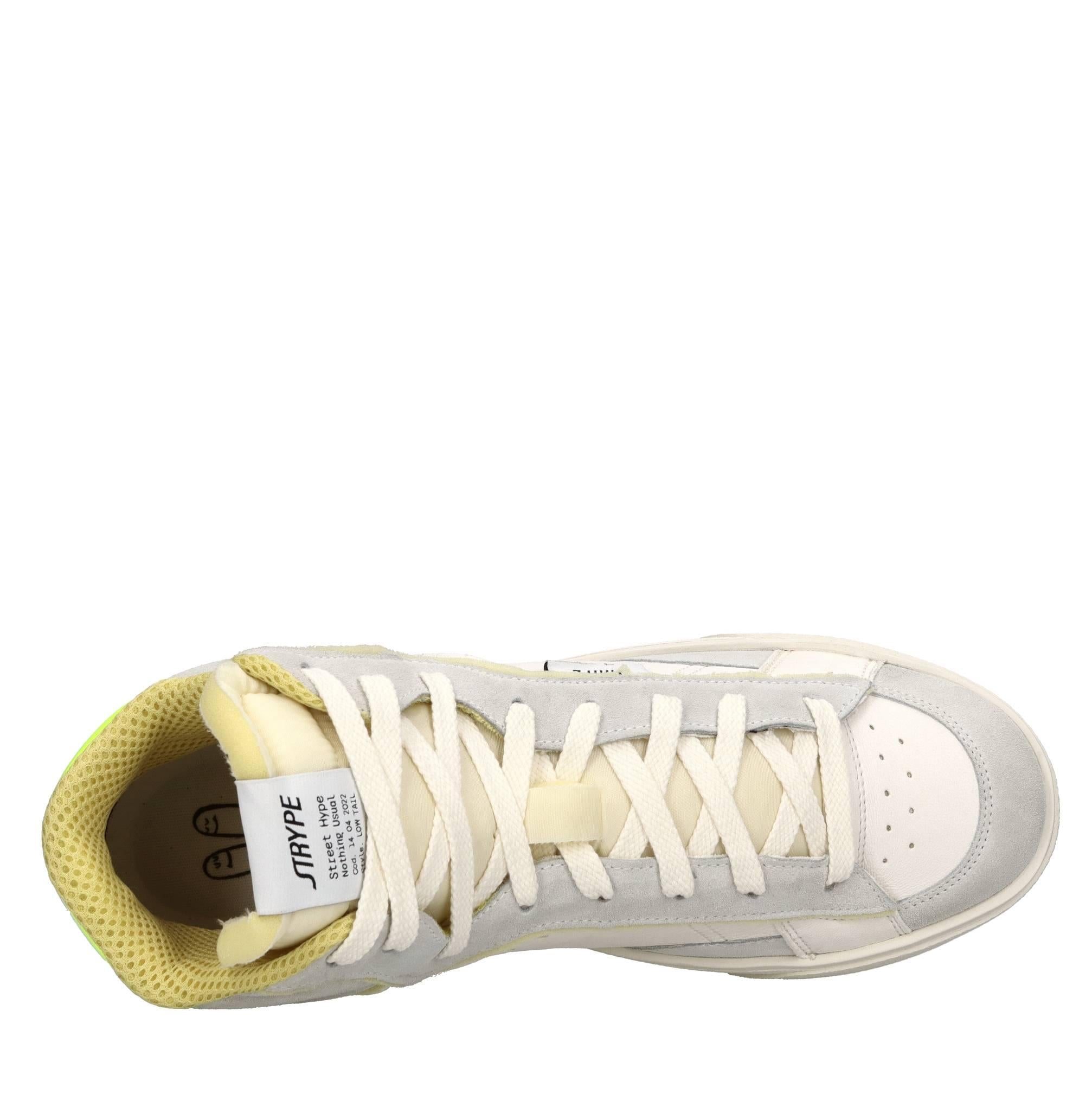 Sneakers in pelle e tessuto 