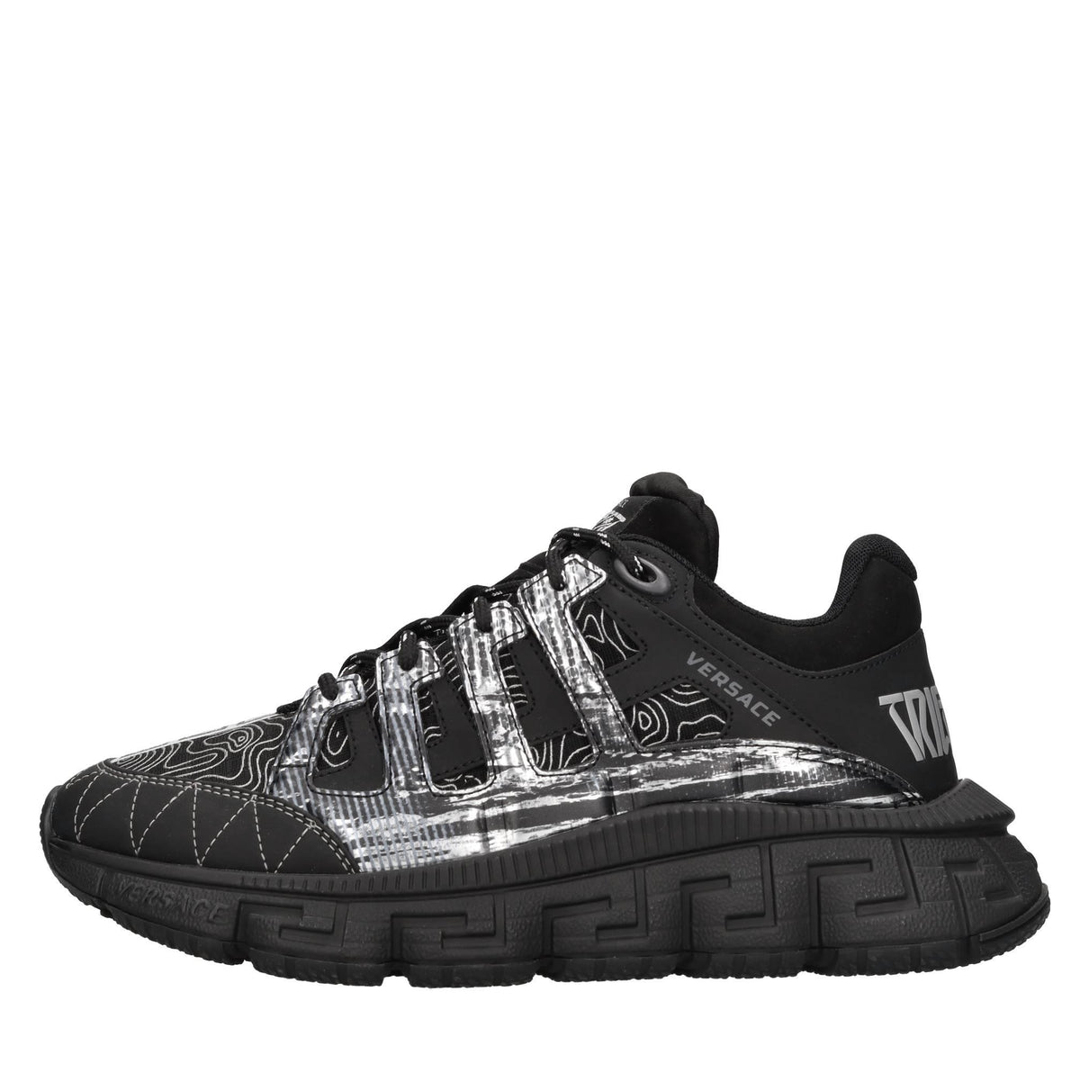 Sneakers in pelle e tessuto 