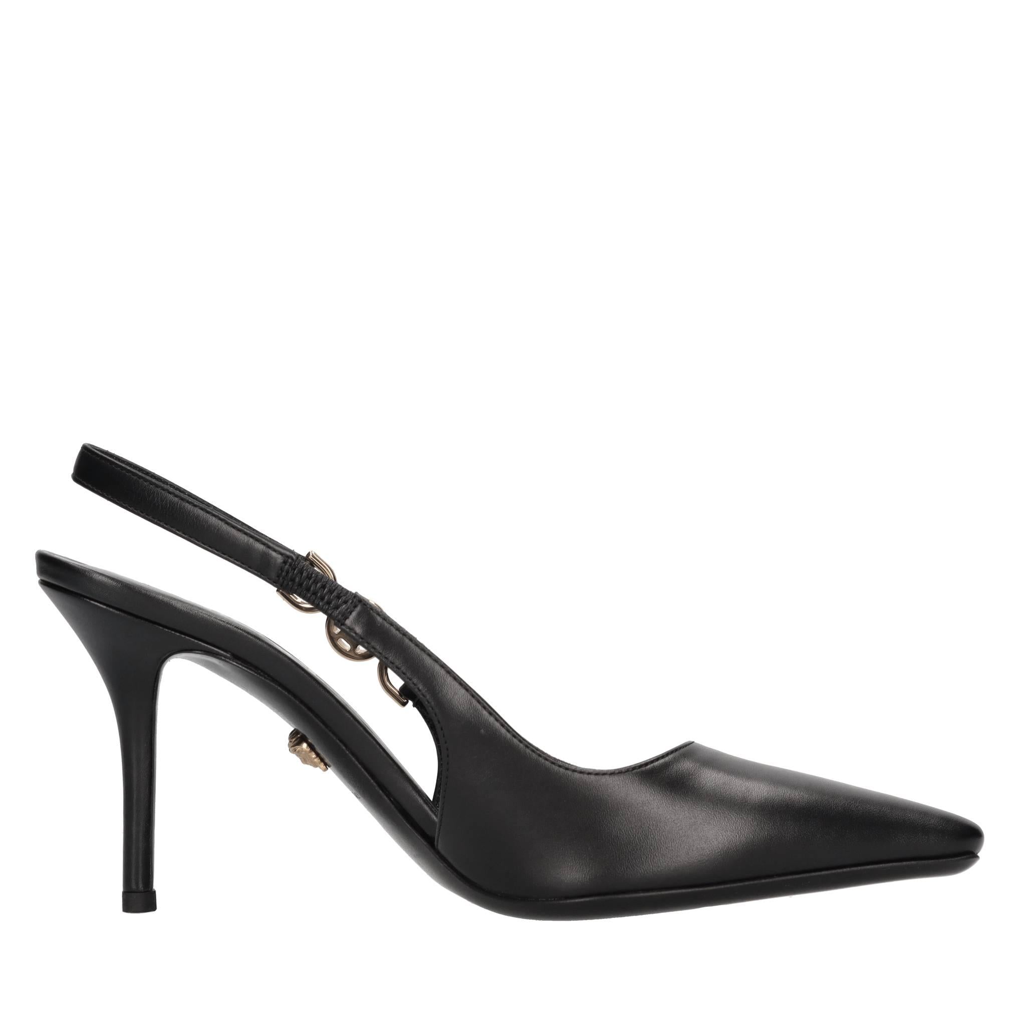 Décolleté slingback in pelle 