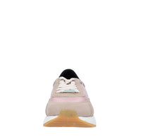Sneakers in pelle e tessuto 
