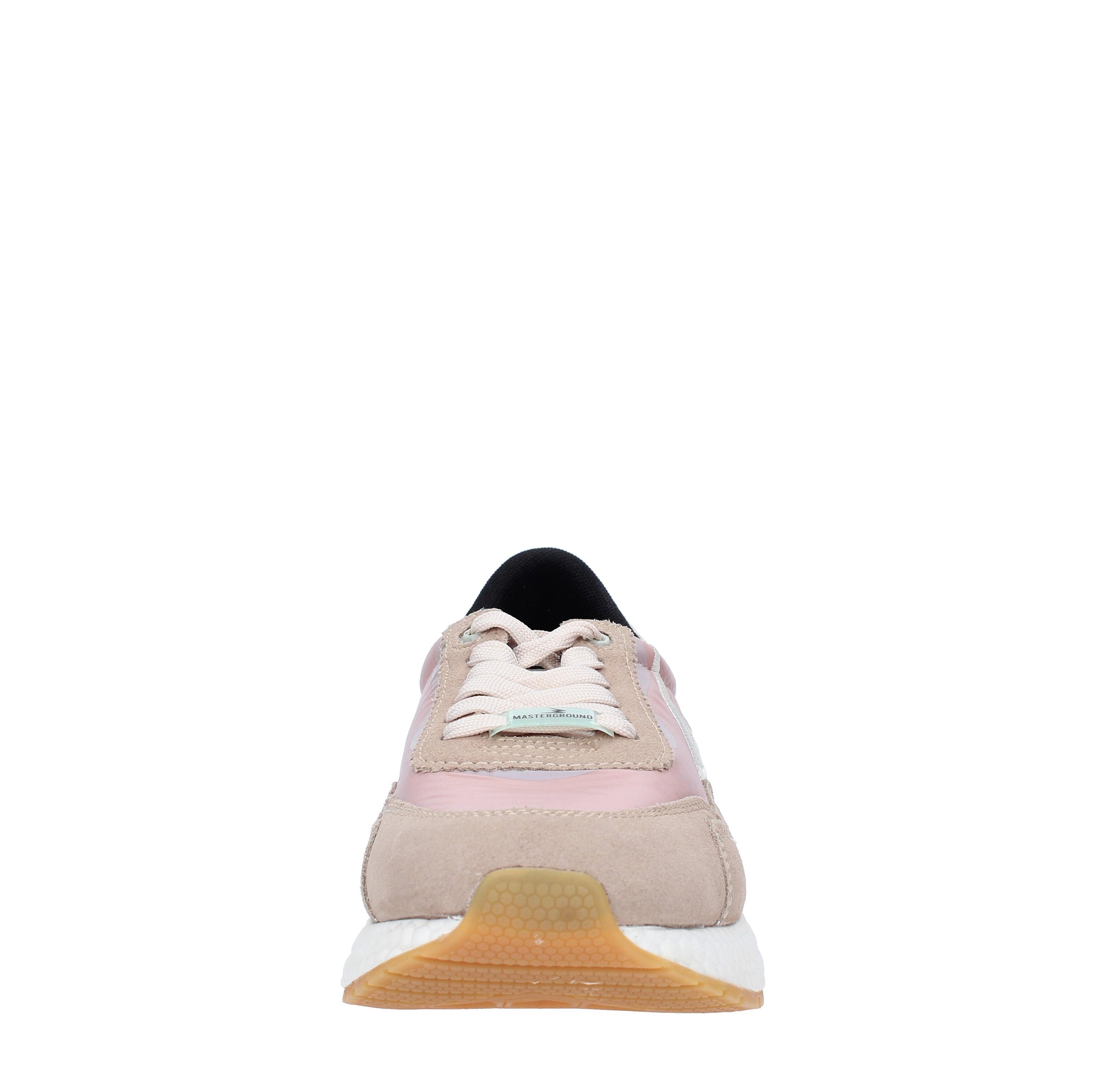 Sneakers in pelle e tessuto 
